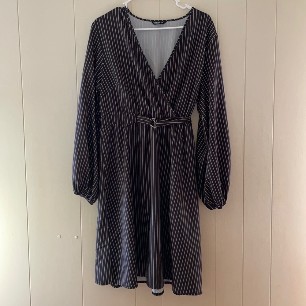 SHEIN Curve black & white striped dress